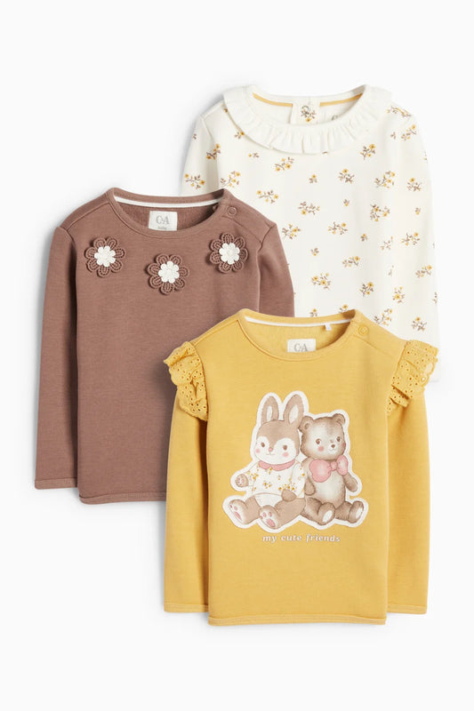 Flowers and Bears - Pack of 3 Sweatshirt
