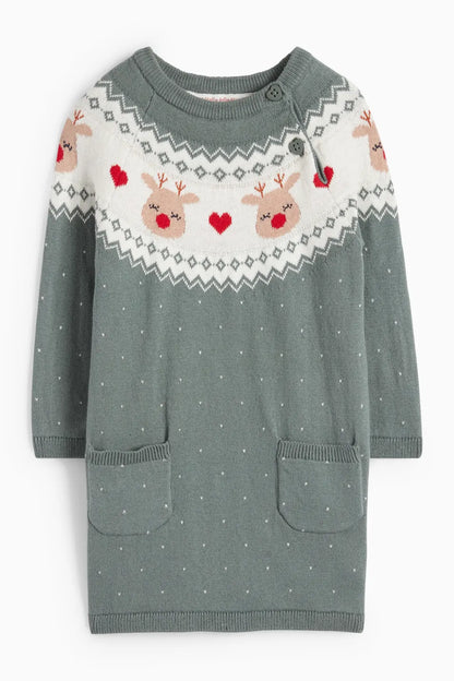 Reindeer - Christmas Knit Dress