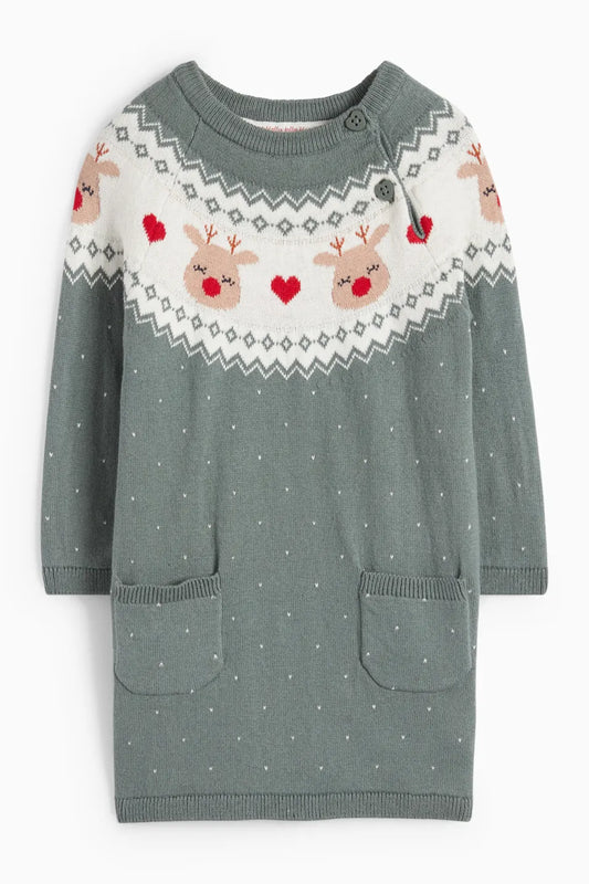 Reindeer - Christmas Knit Dress
