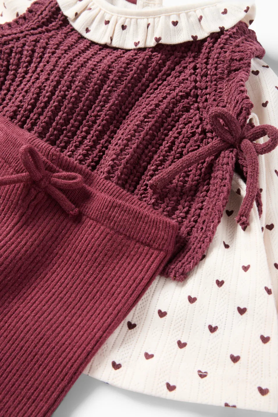 Hearts - 3 pieces baby outfit
