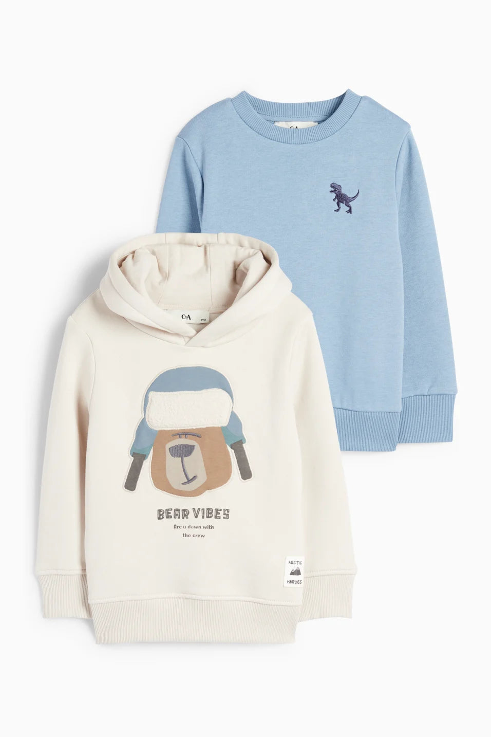 Bear and Dino - Hoodie and Sweatshirt