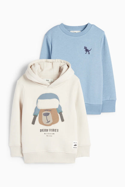 Bear and Dino - Hoodie and Sweatshirt