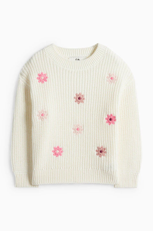 Flower Pullover - ribbed