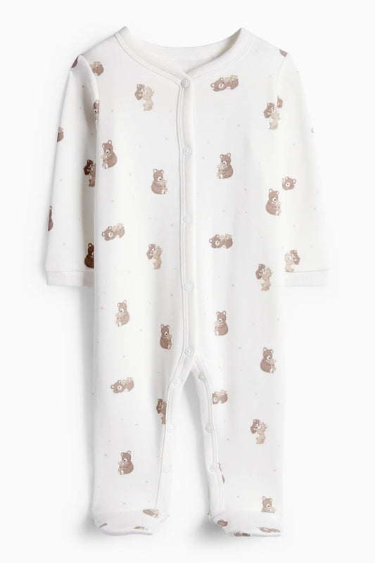 Bear - Lined sleepsuit