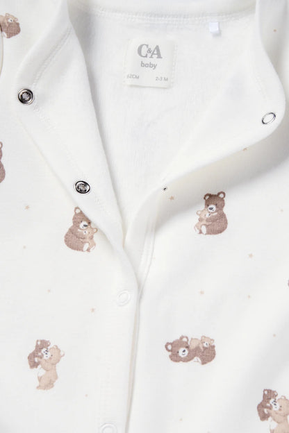 Bear - Lined sleepsuit