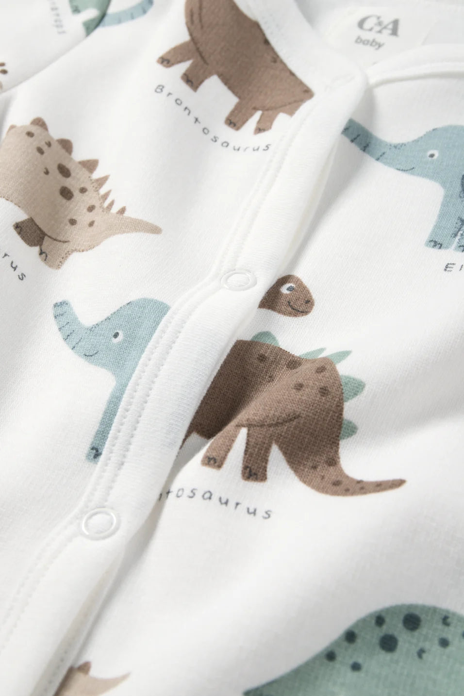 Dino and Elephant - lined sleepsuit