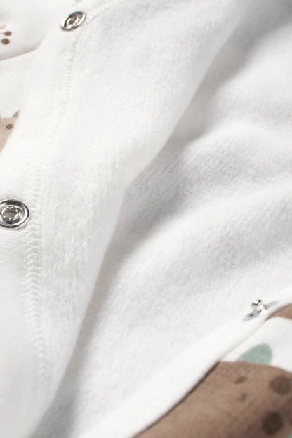 Dino and Elephant - lined sleepsuit