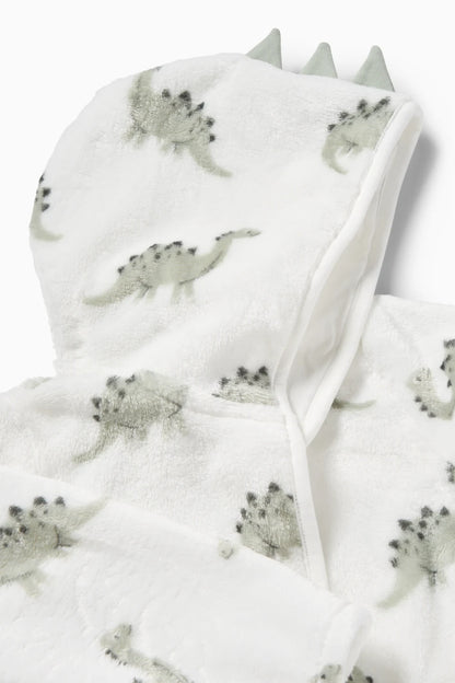 Dino - Baby fleece robe with hood