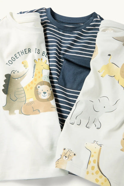 Multipack of 3- Wild Animals - Short Sleeve T-Shirts