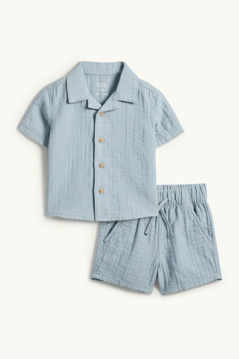 Baby outfit - shirt and shorts - light Blue