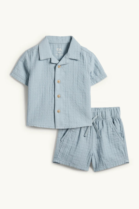Baby outfit - shirt and shorts - light Blue
