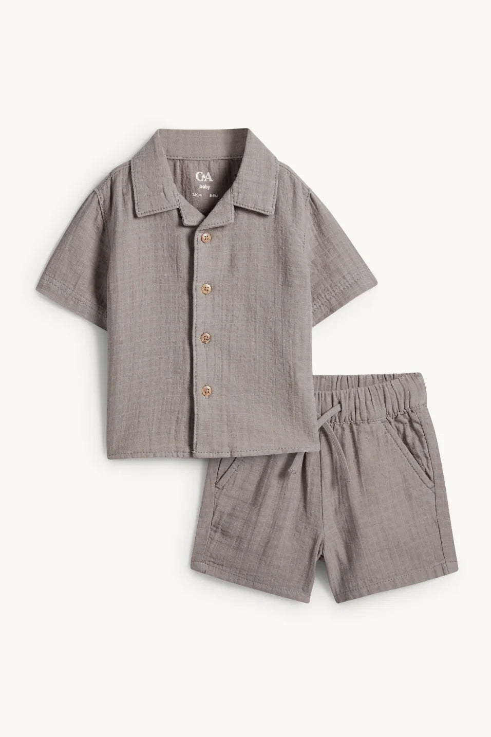 Baby outfit - shirt and shorts - Gray