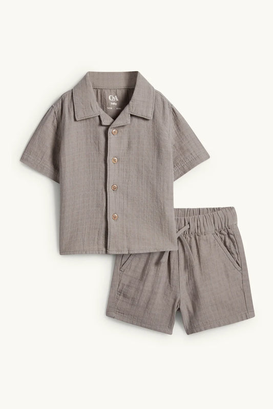 Baby outfit - shirt and shorts - Gray