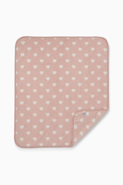 Hearts fleece blanket -Pink