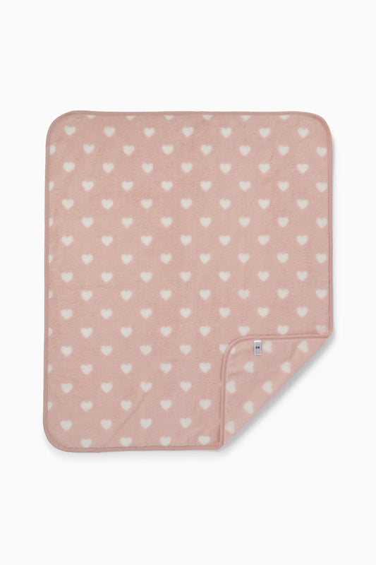 Hearts fleece blanket -Pink