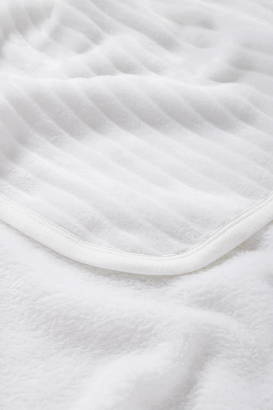White Baby blanket - ribbed