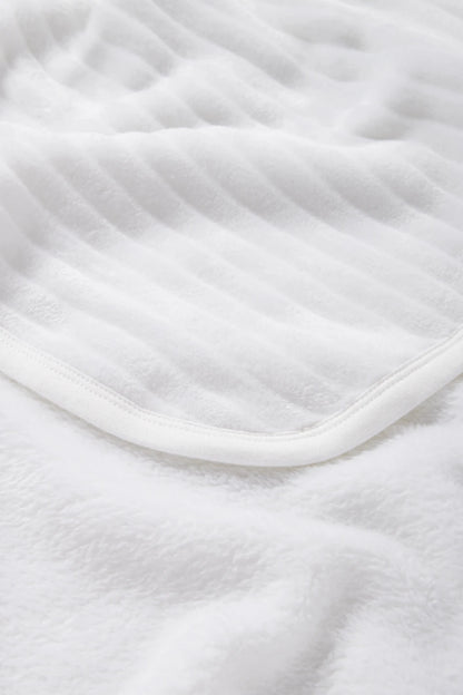 White Baby blanket - ribbed