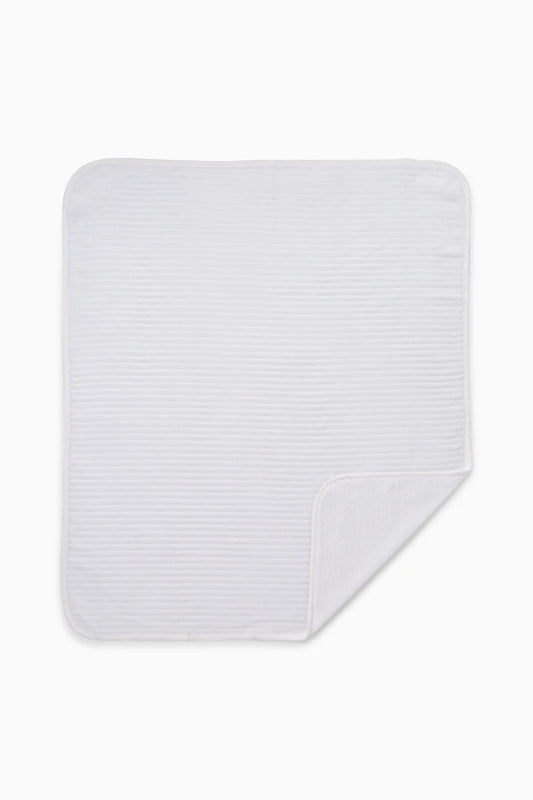 White Baby blanket - ribbed