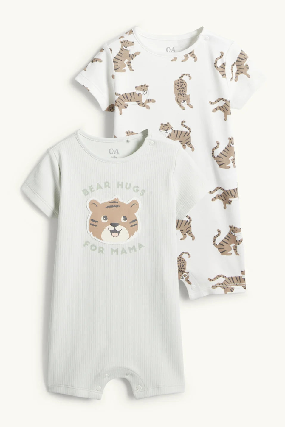 Multipack of 2 - Tiger - baby jumpsuits