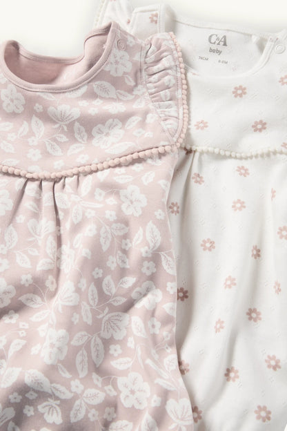 Multipack of 2 - Flory - baby romper bodies