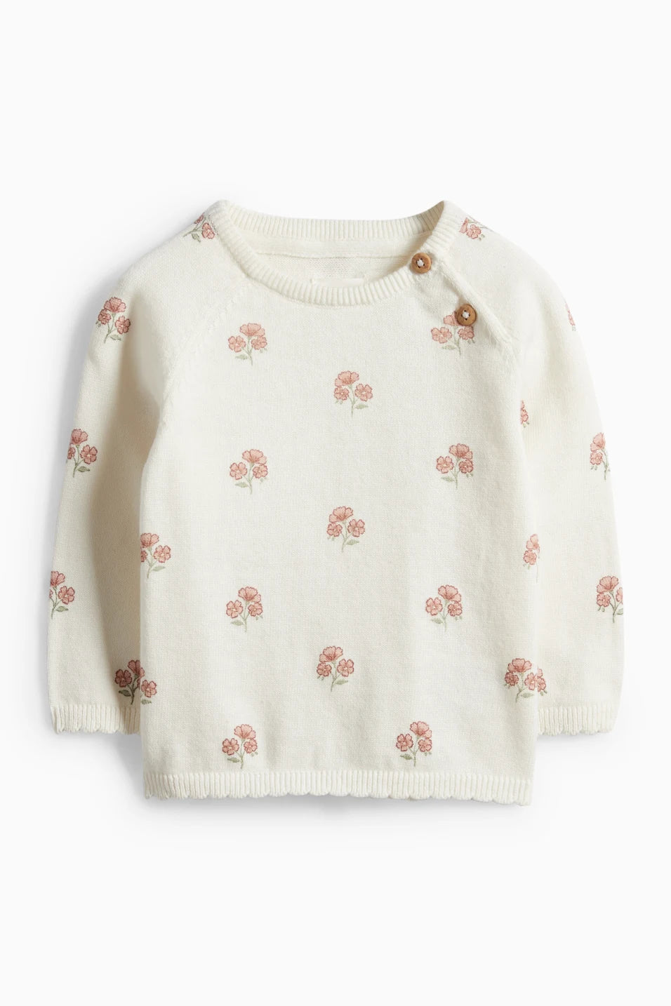 Flower - Knit baby outfit