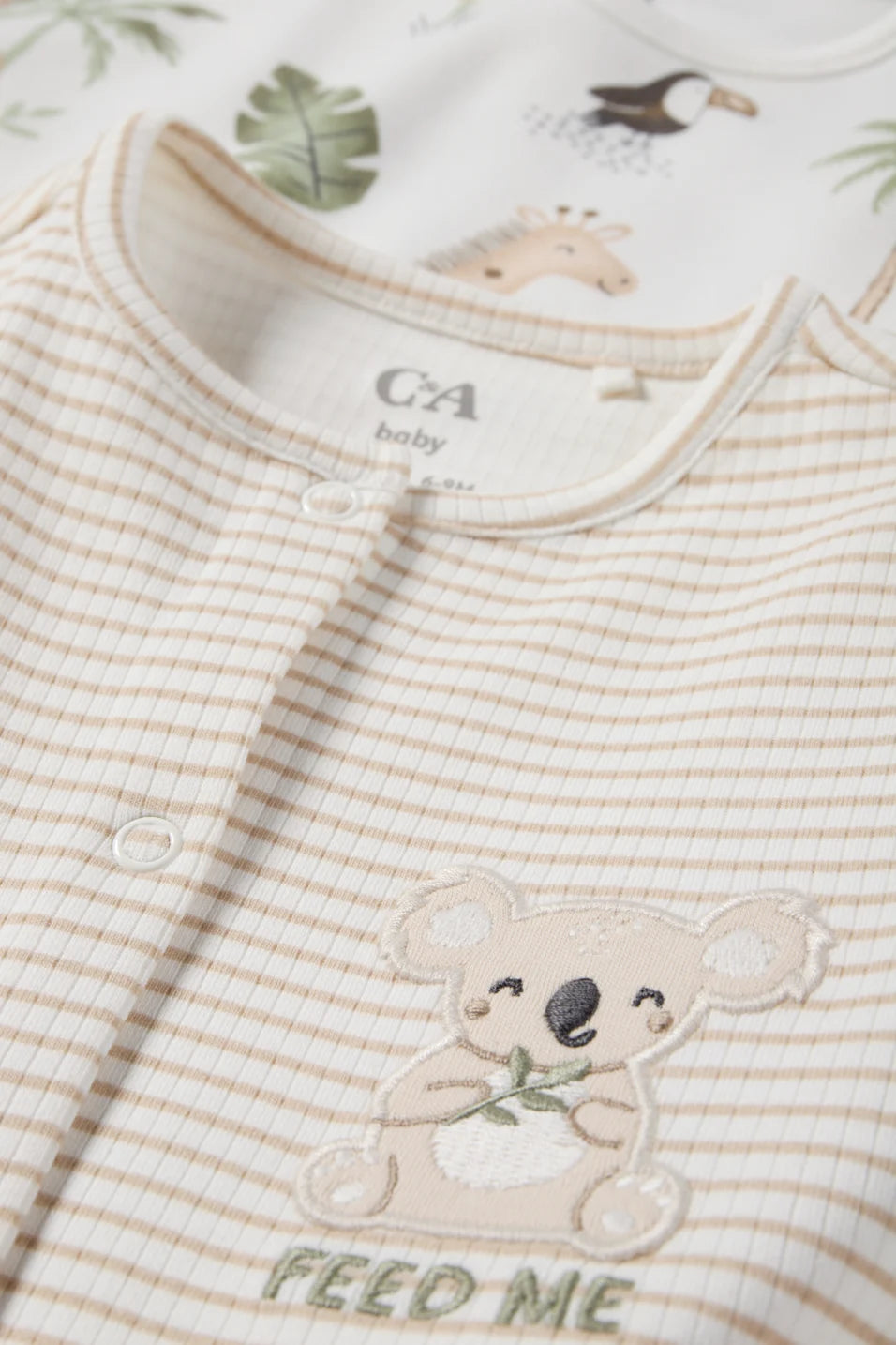 Multipack of 2 - Koala and Giraffe - baby jumpsuits