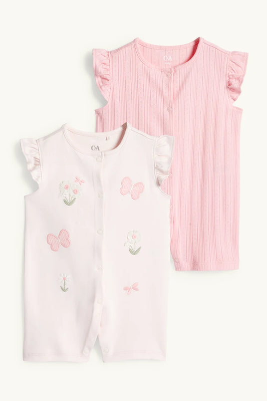 Multipack of 2 - Butterfly - baby jumpsuits