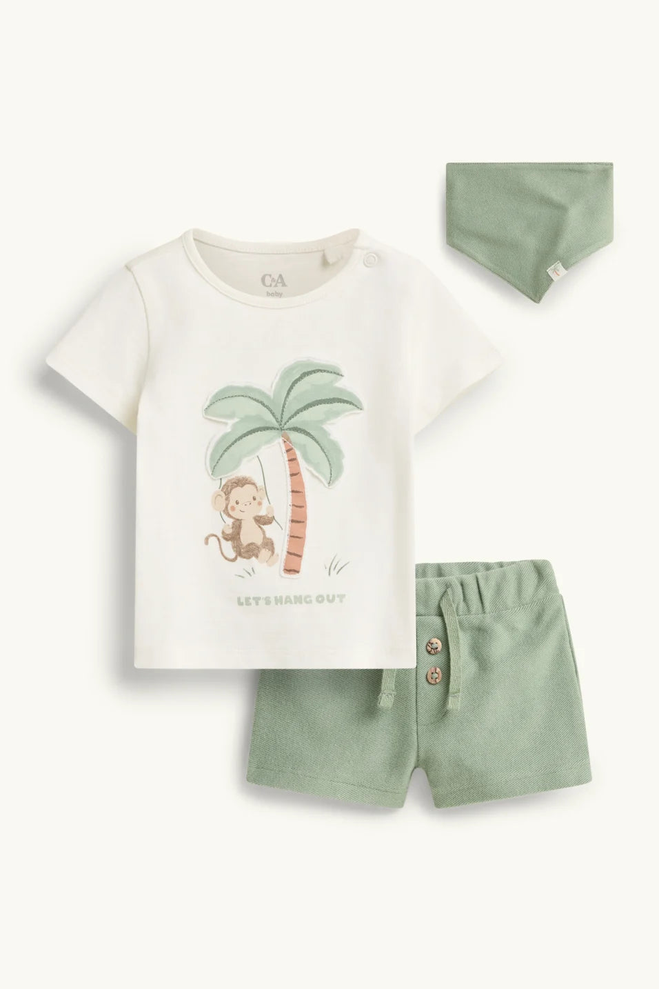 Monkey and palm baby outfit