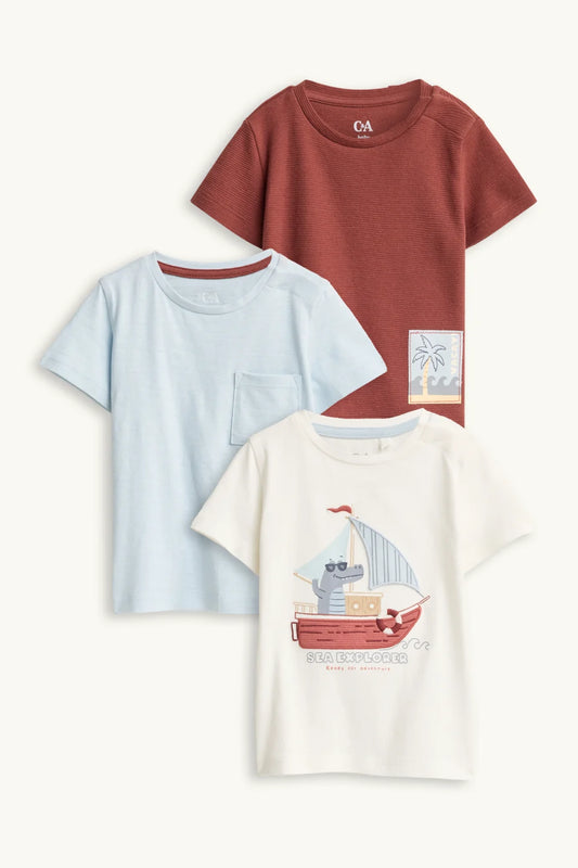Multipack of 3- Crocodile - Short Sleeve T-Shirts