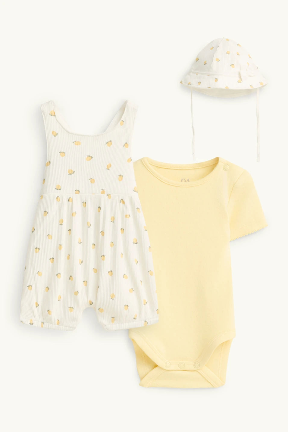 Lemon 3 piece baby romper set