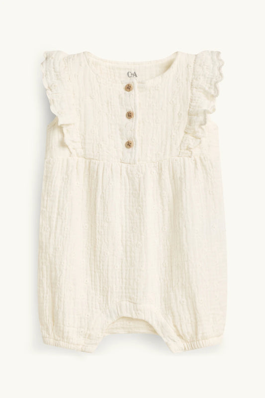 Baby girl romper - cream