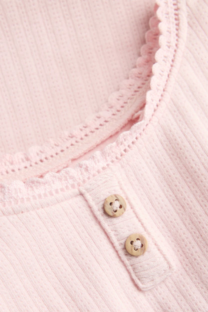 Baby Pointelle Top - Pink