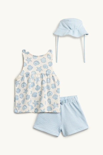 Sea shells- 3 Pieces Baby outfit