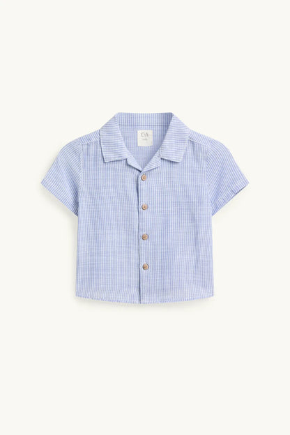Baby outfit - shirt and shorts - blue / beige