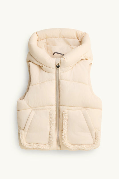 Baby quilted vest with hood - water-repellent
