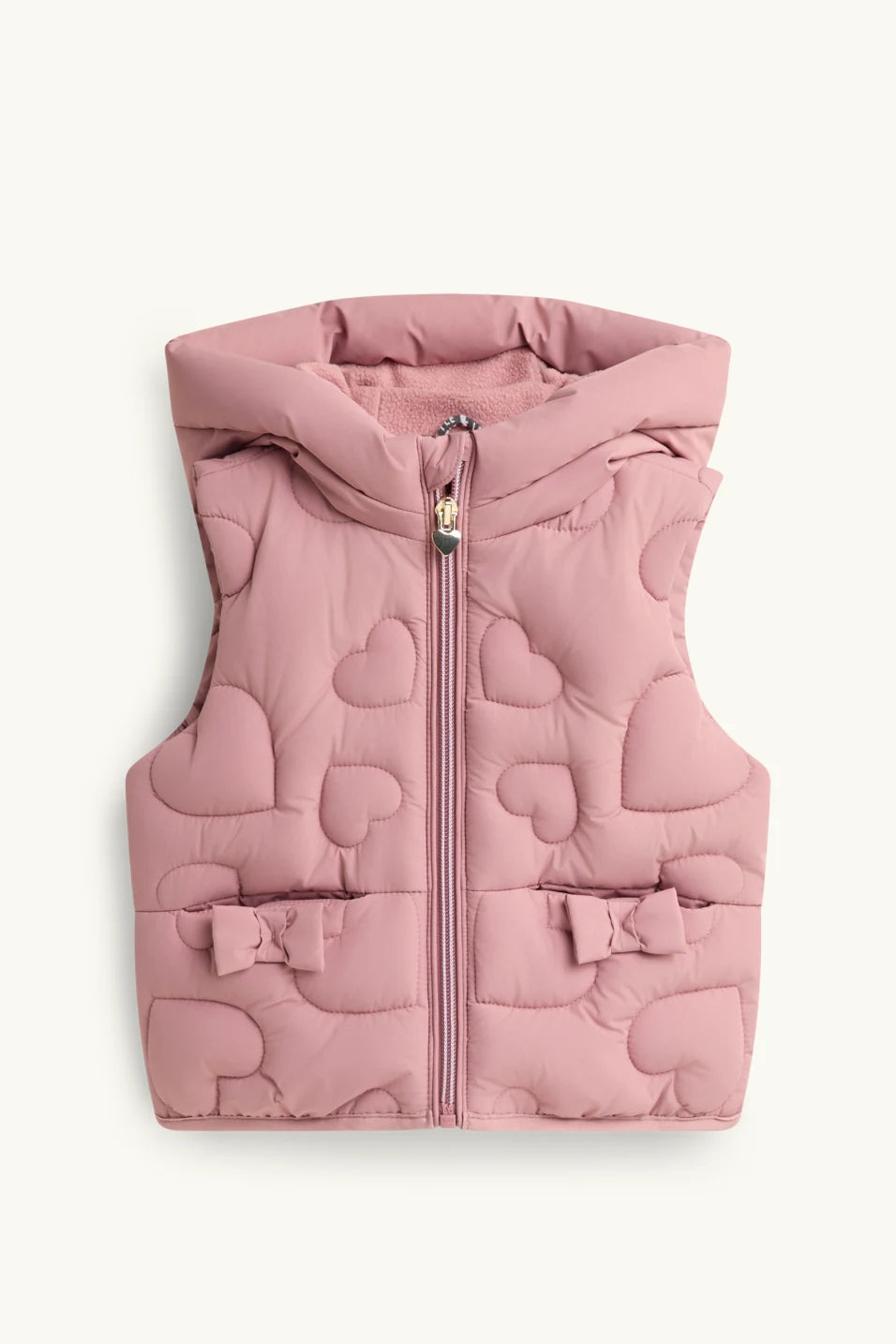 Heart - quilted vest with hood - water-repellent