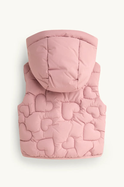Heart - quilted vest with hood - water-repellent
