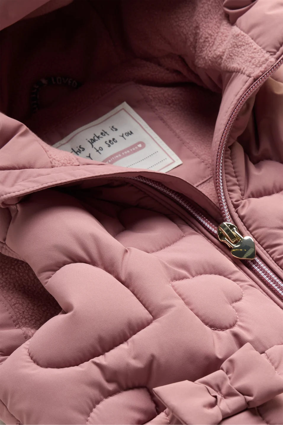 Heart - quilted vest with hood - water-repellent