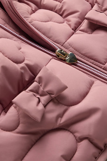 Heart - quilted vest with hood - water-repellent