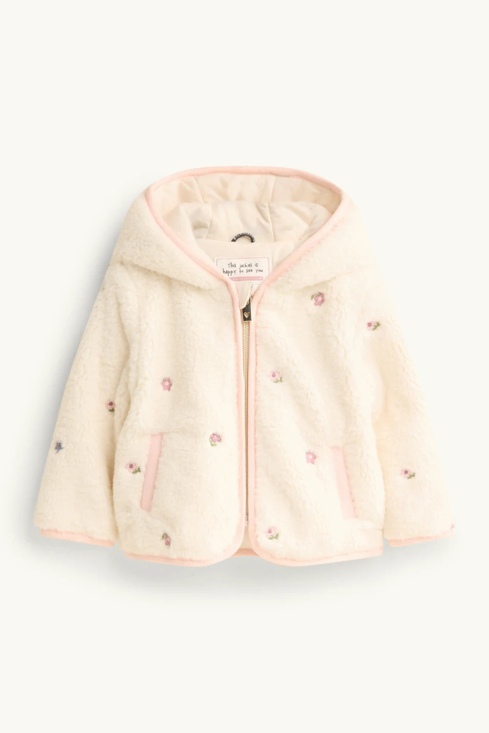 Flory - Baby fleece jacket with hood - lined