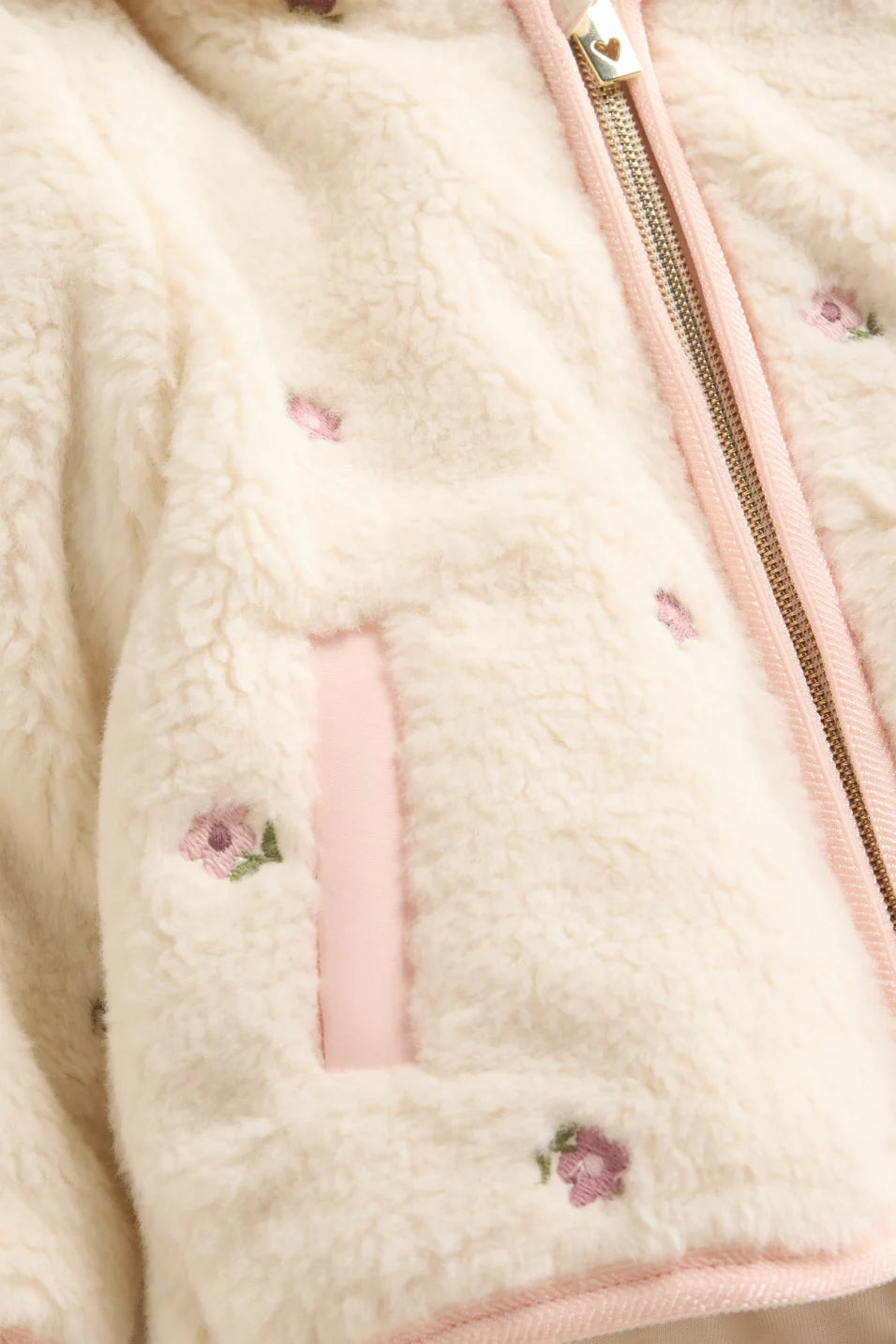 Flory - Baby fleece jacket with hood - lined