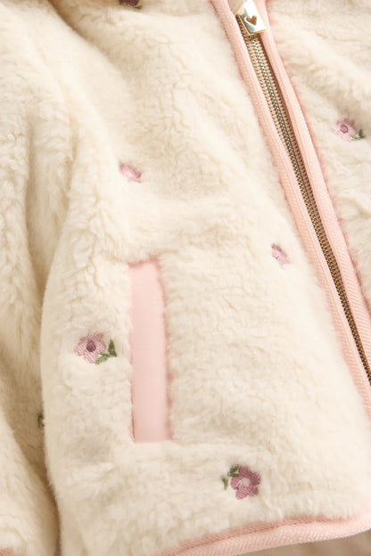 Flory - Baby fleece jacket with hood - lined