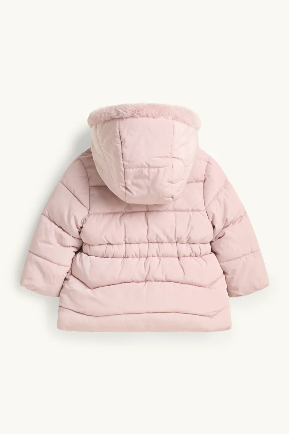 Bows - Quilted Jacket with Hood and Faux Fur