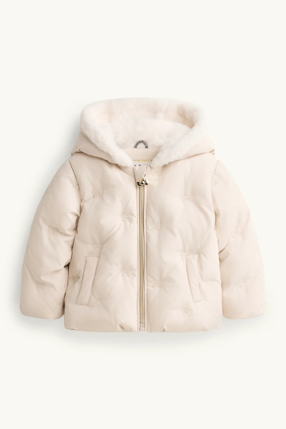 Bows -  Baby Quilted Jacket with Hood - Lined