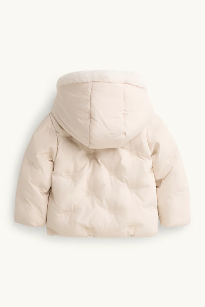Bows -  Baby Quilted Jacket with Hood - Lined