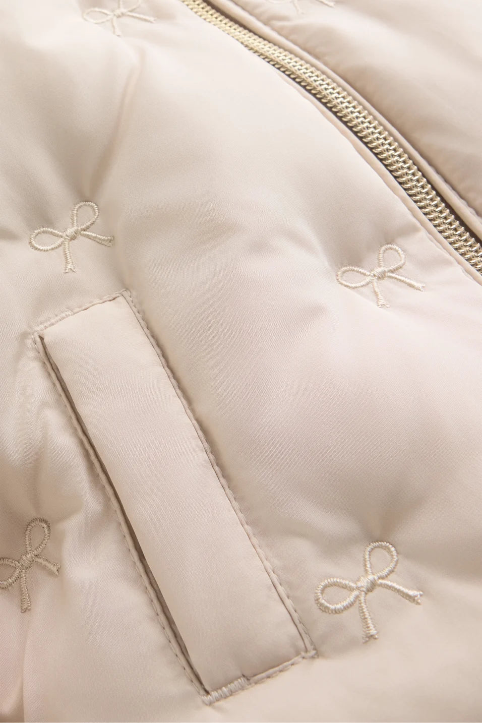 Bows -  Baby Quilted Jacket with Hood - Lined