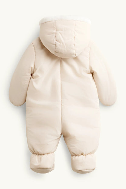 Bows - snowsuit with hood - Cream