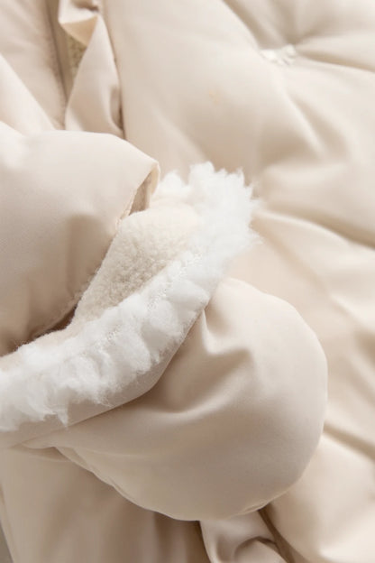 Bows - snowsuit with hood - Cream
