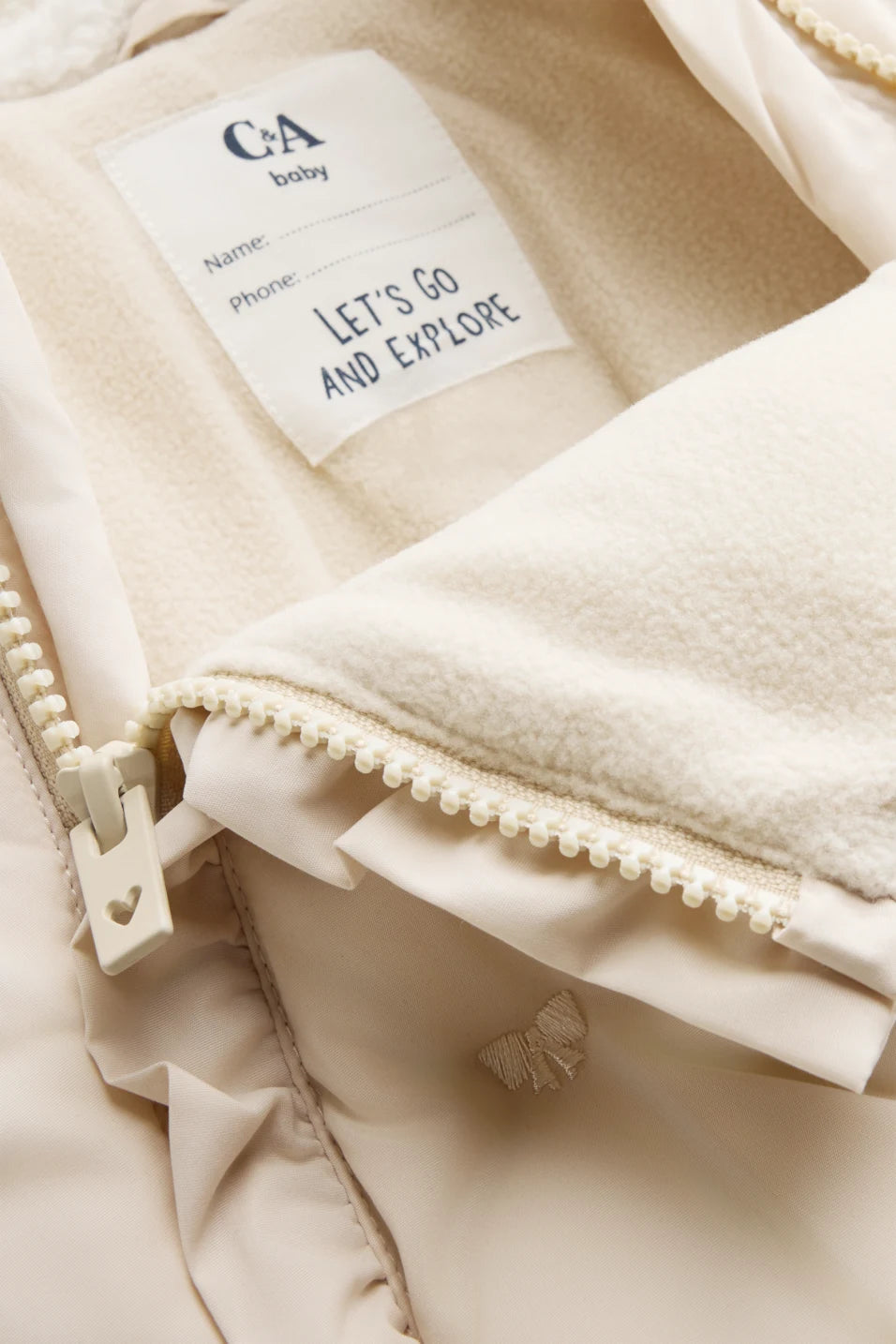 Bows - snowsuit with hood - Cream