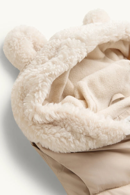 Teddy Bear - Baby Quilted Vest with Hood - Lined